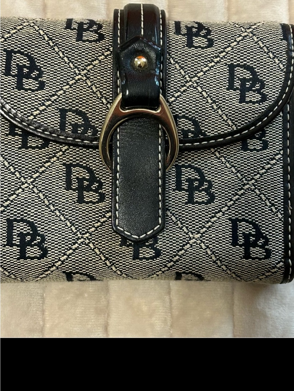 Vintage Dooney & Bourke classic monogram flap wallet